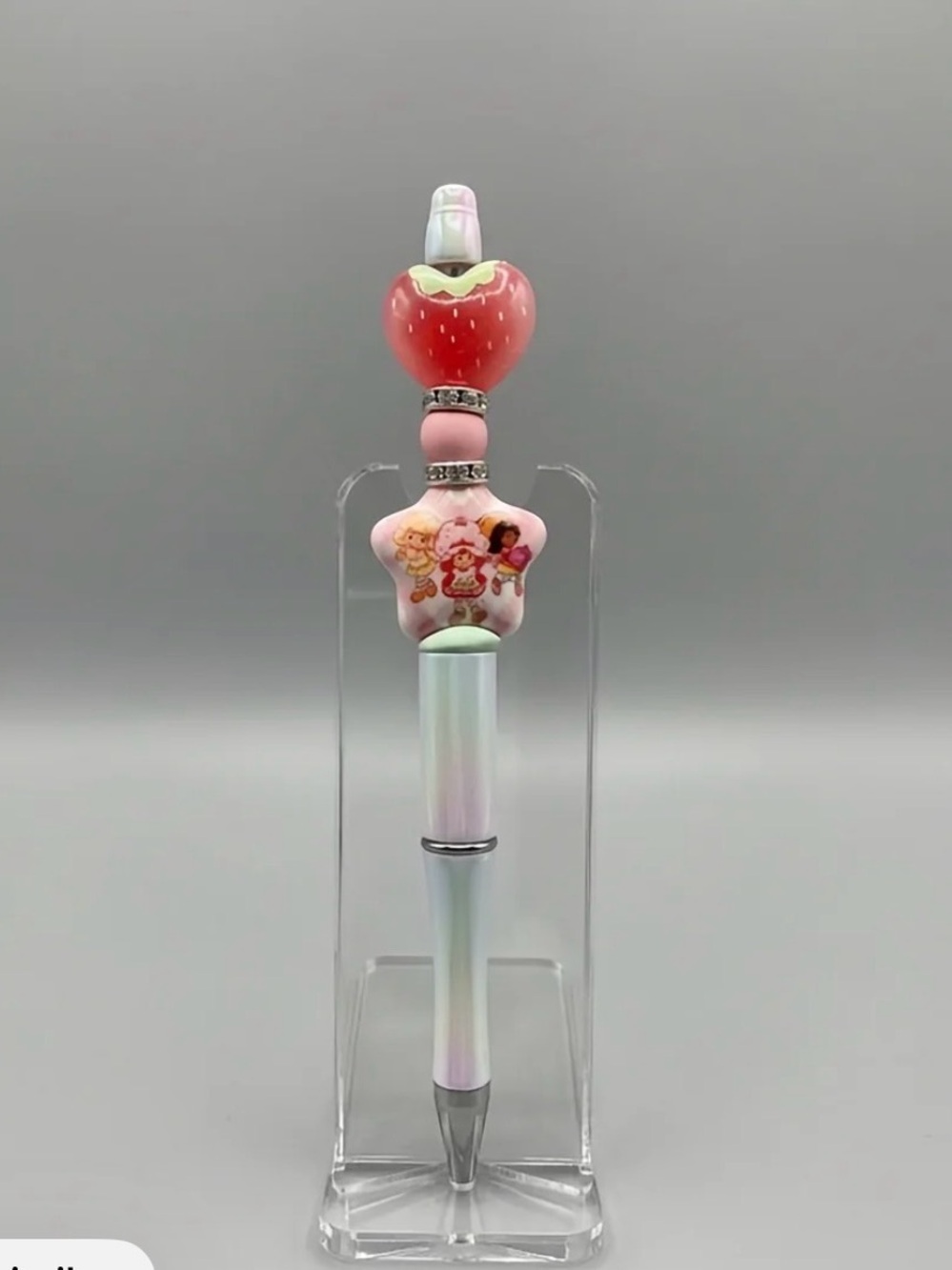 Hand Crafted Pink Strawberry Star Decorative Pen
